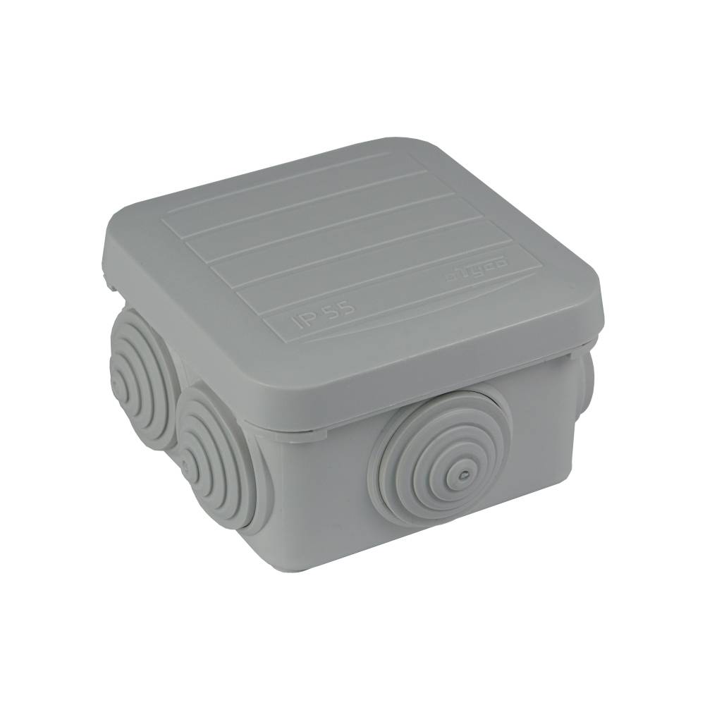 67031 Тусо Коробка распаячная о/п, 68х68х50мм (6 вводов) для быстрого монтажа, серая