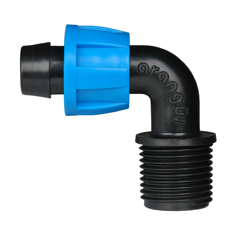 Отвод с наружной резьбой 16х1/2" для капельной ленты ARANGUL